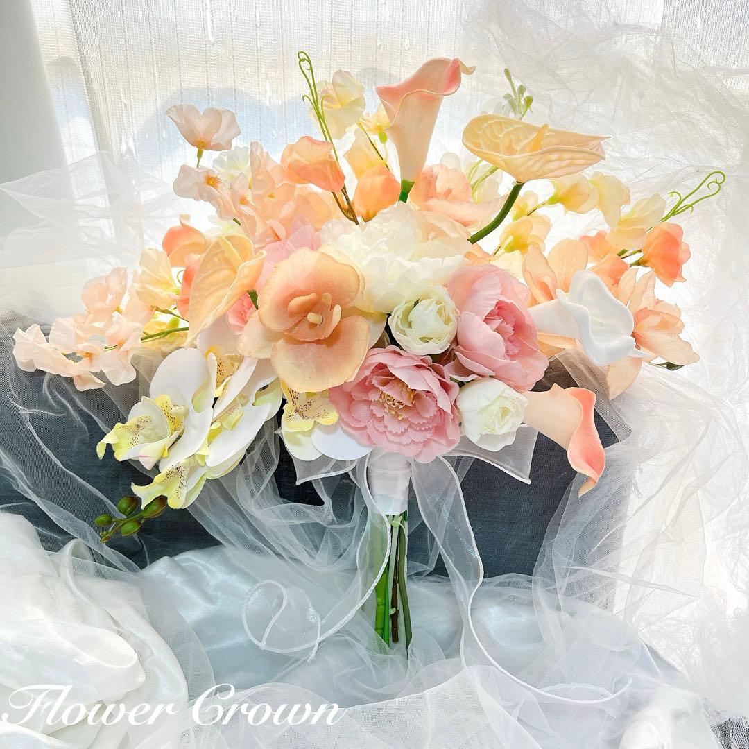 アーティフィシャルフラワーブーケ ウェディングブーケ 結婚式 造花クラッチブーケ