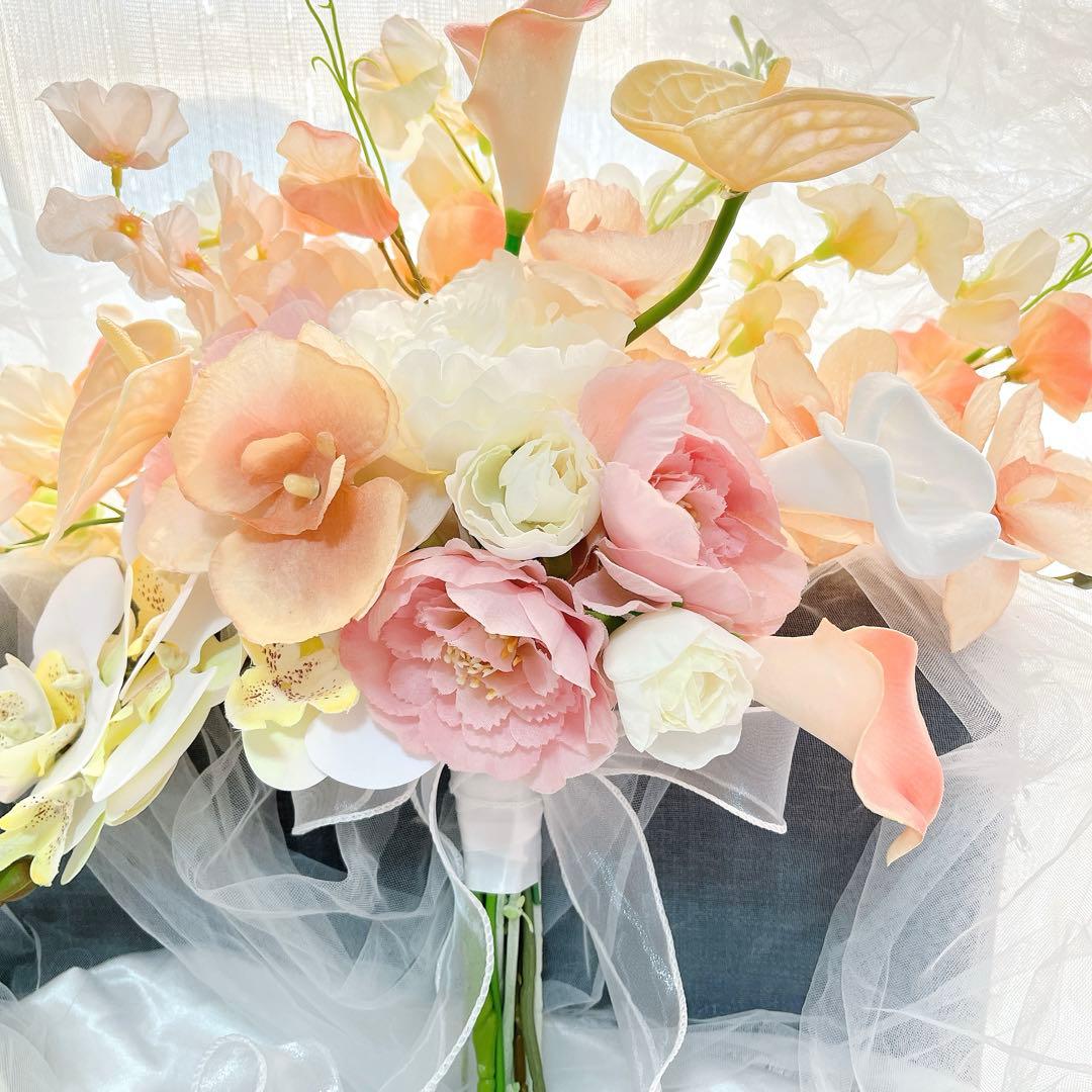 アーティフィシャルフラワーブーケ ウェディングブーケ 結婚式 造花クラッチブーケ