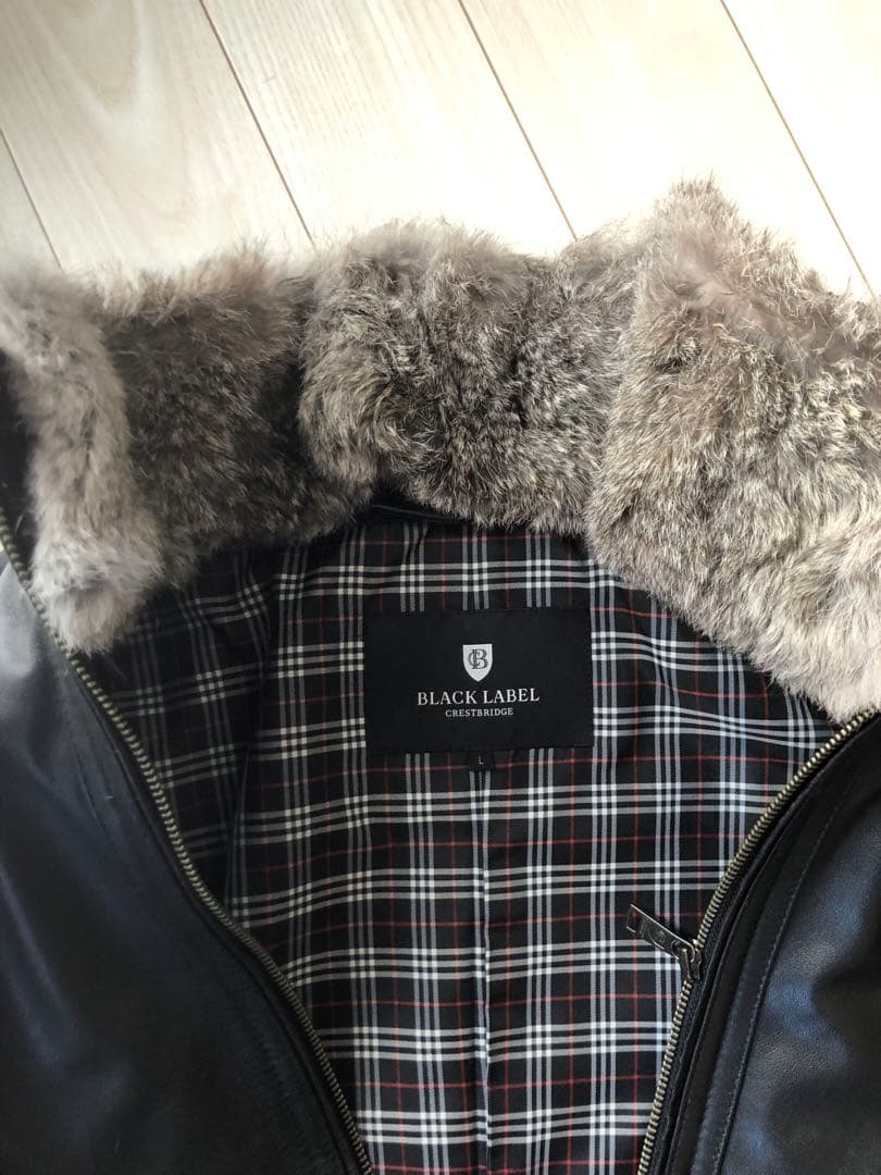 ブラックレーベルクレストブリッジライダースジャケット＆ベストラビットファー3点