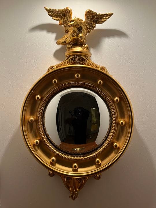 アメリカンフェデラルスタイル　鏡　高級　インテリア　彫刻　ラグジュアリー　雑貨