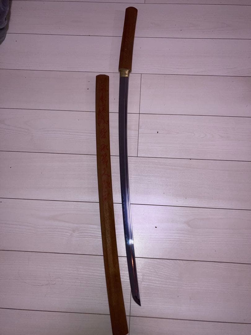 最高級模造刀 濃州関工　白鞘 太刀　樋入り刀身　居合刀 太刀　重みあり