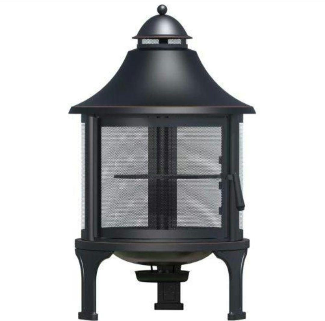 Hello Outdoors ファイヤーピット 屋外暖炉 調理用グリル網付き