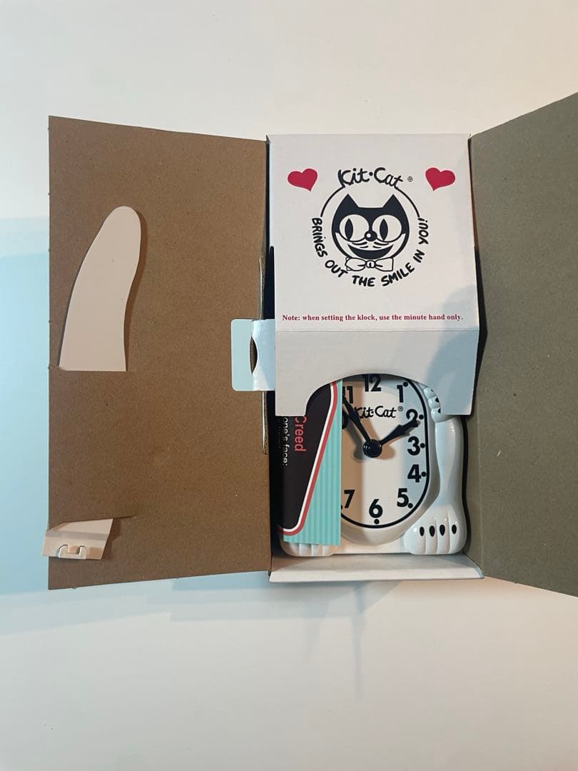レディキットキャットクロック WH　kit-cat 時計