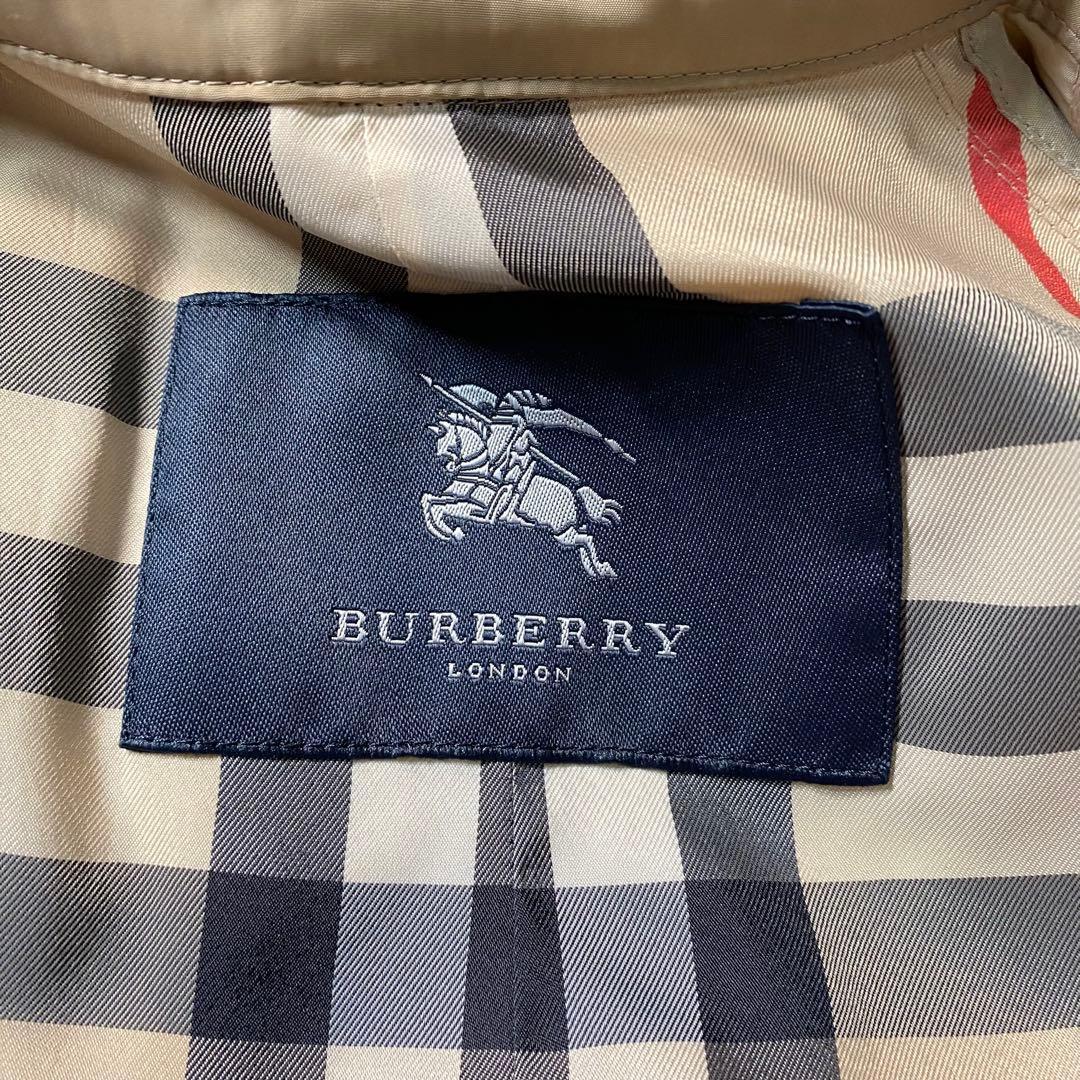 美品】バーバリーロンドン　ステンカラーコート　ベルト付き　ノバチェック　軽量　M