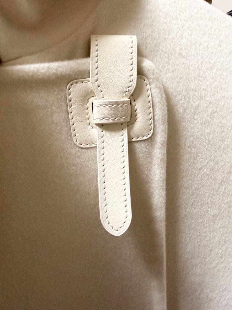 最終価格❗️HERMÈS極上カシミヤ100％ レザーアクセント コート 115万円