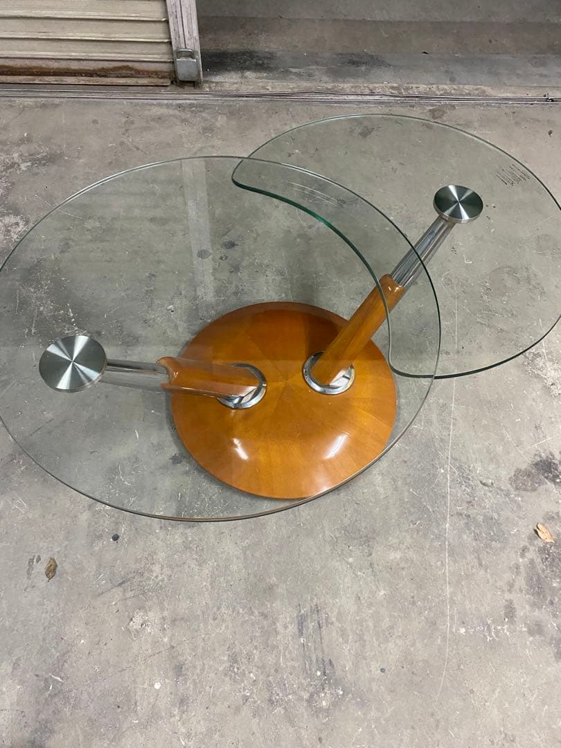 ロナルドシュミット 可動式ガラステーブル コーヒーテーブル IDC大塚家具