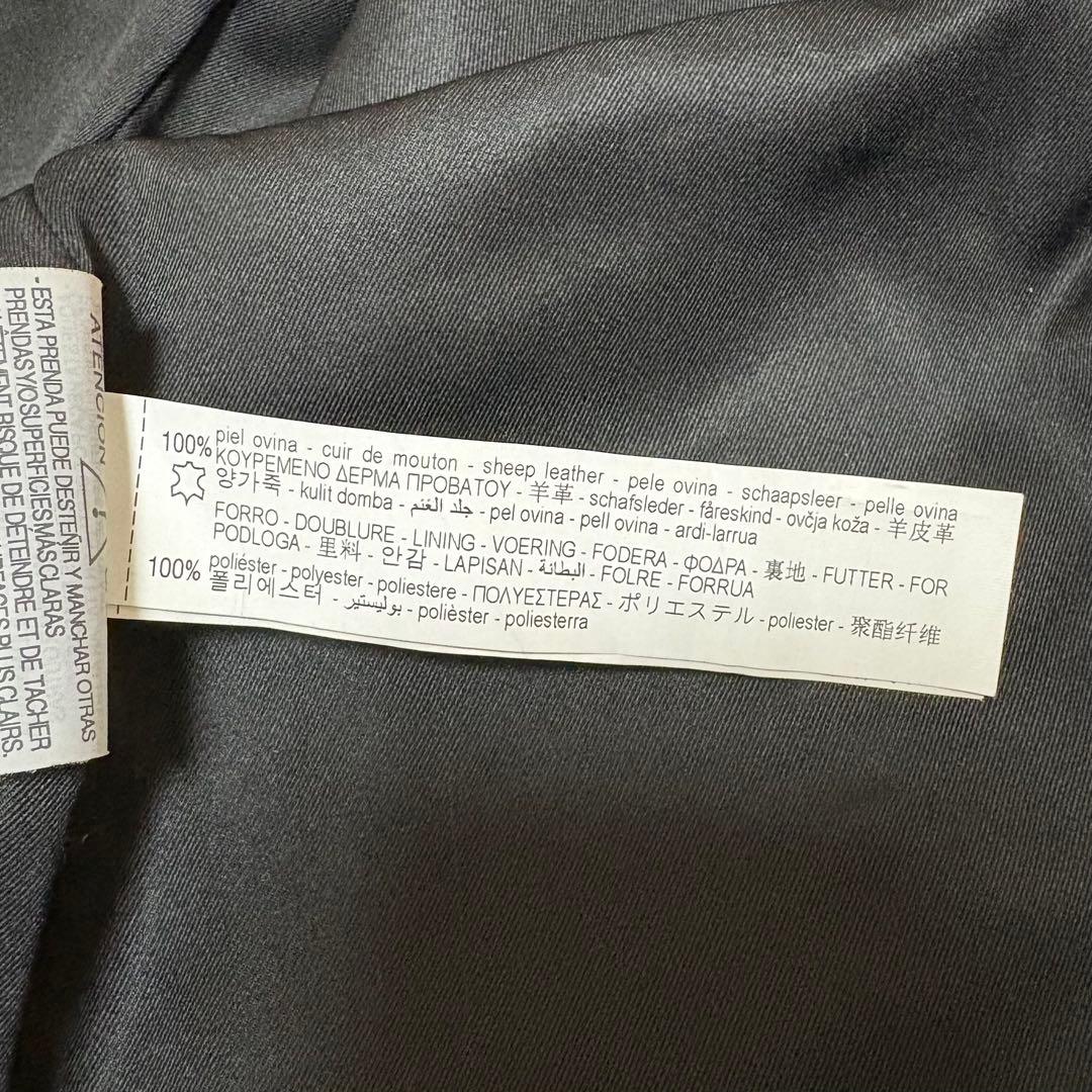 【未使用 本革】ZARA ブラック ライダースジャケット羊皮革 レディース M