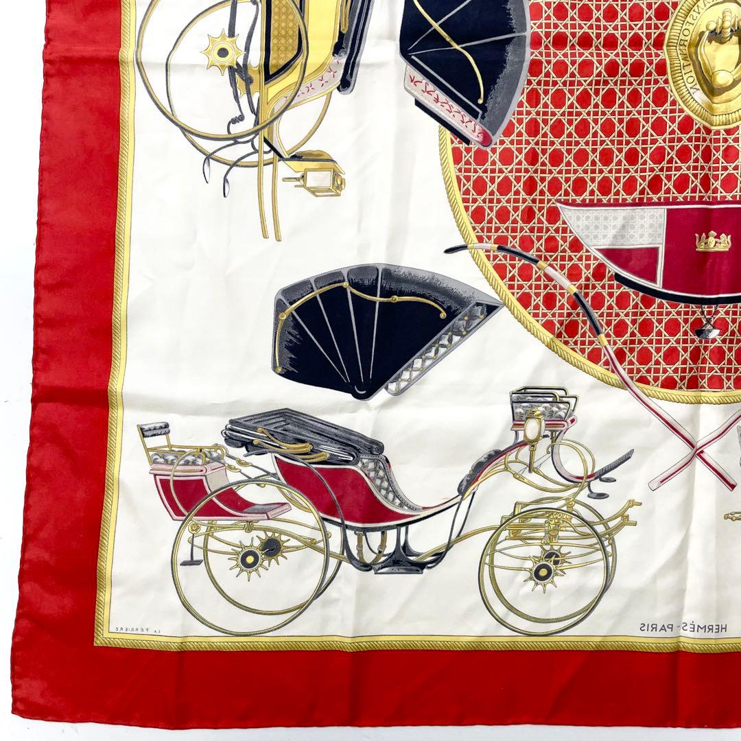 エルメス　カレ90　シルク88cm スカーフ　レッド　M