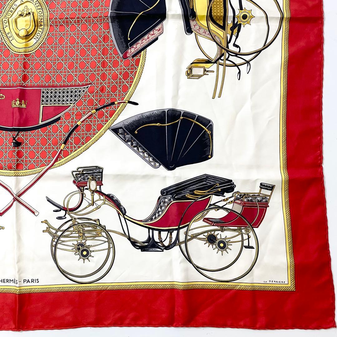 エルメス　カレ90　シルク88cm スカーフ　レッド　M