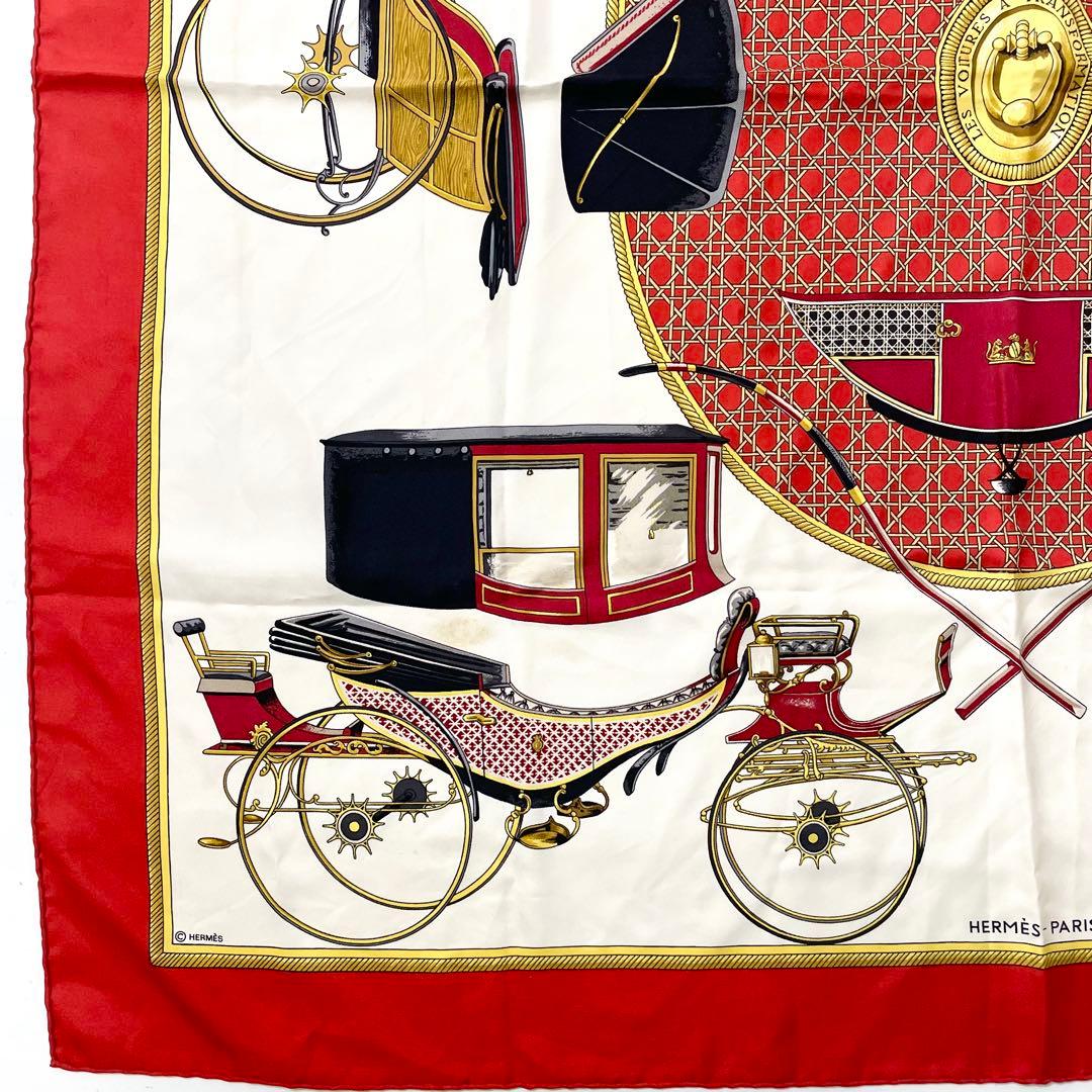 エルメス　カレ90　シルク88cm スカーフ　レッド　M
