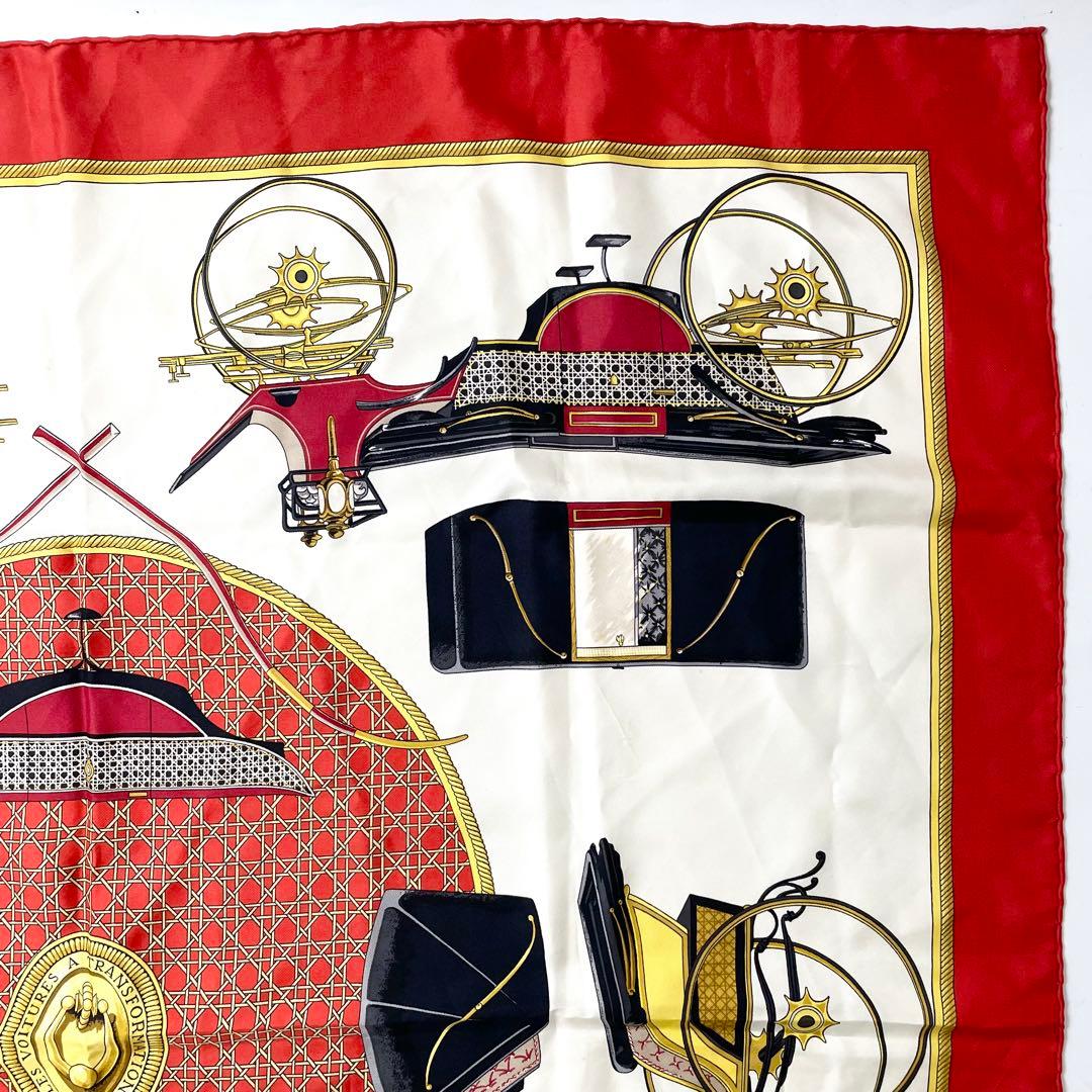 エルメス　カレ90　シルク88cm スカーフ　レッド　M