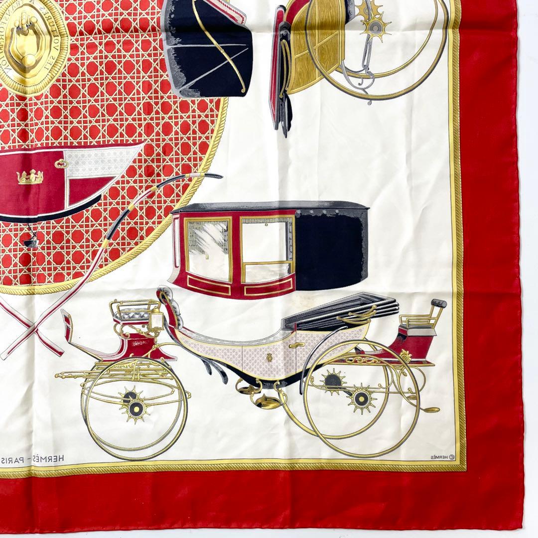 エルメス　カレ90　シルク88cm スカーフ　レッド　M