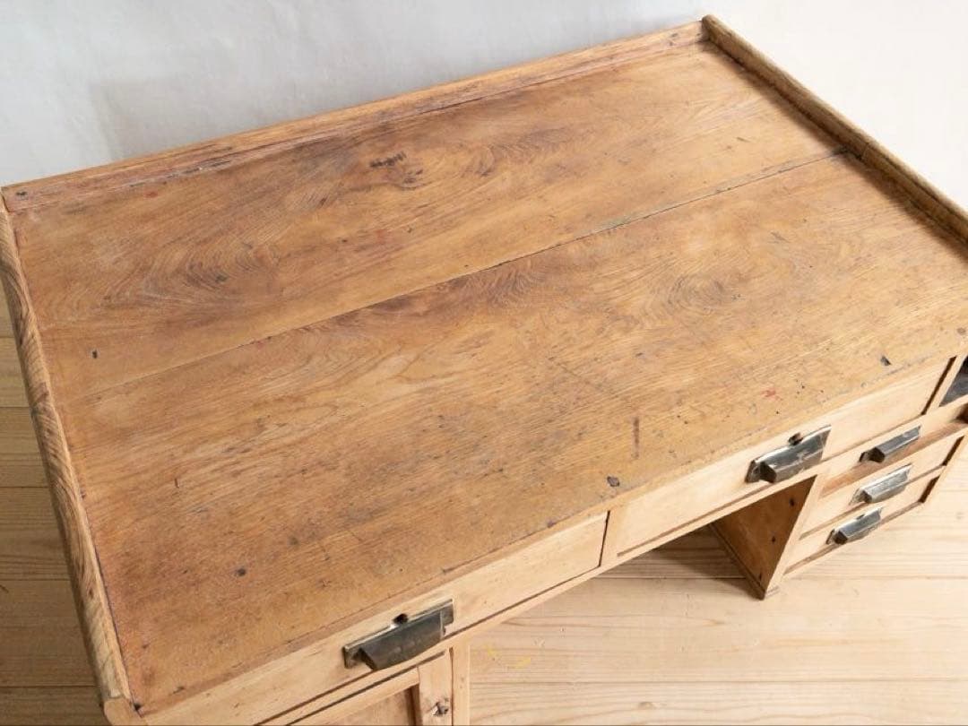 剥離家具　無垢材　ローデスク　M025　古道具　古家具　アンティーク　ビンテージ