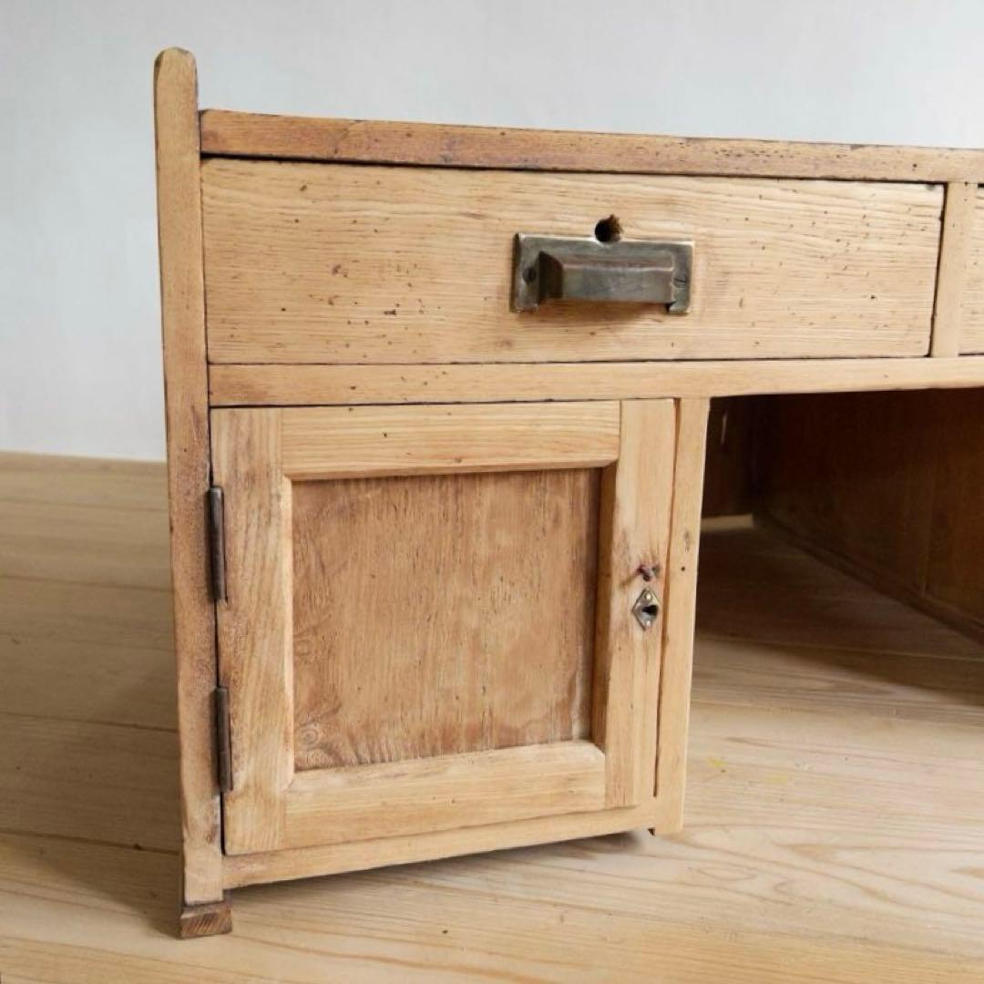 剥離家具　無垢材　ローデスク　M025　古道具　古家具　アンティーク　ビンテージ