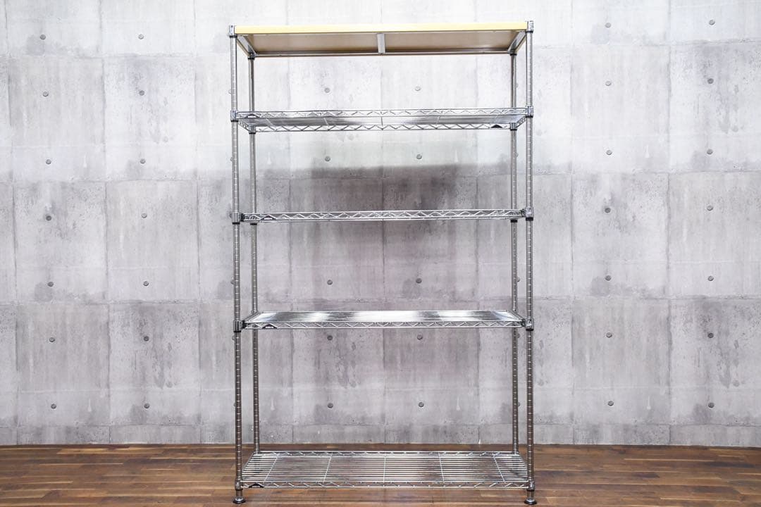 EIK57 ホームエレクター 5段 ワイヤーシェルフ アクリル板4枚付 ラック