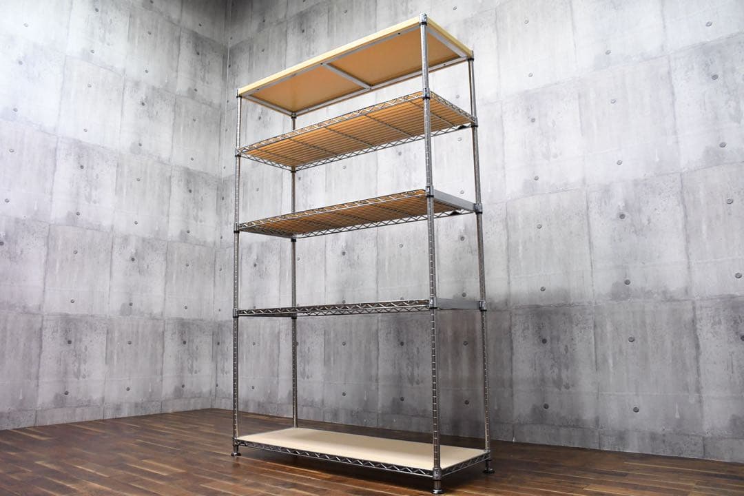 EIK57 ホームエレクター 5段 ワイヤーシェルフ アクリル板4枚付 ラック