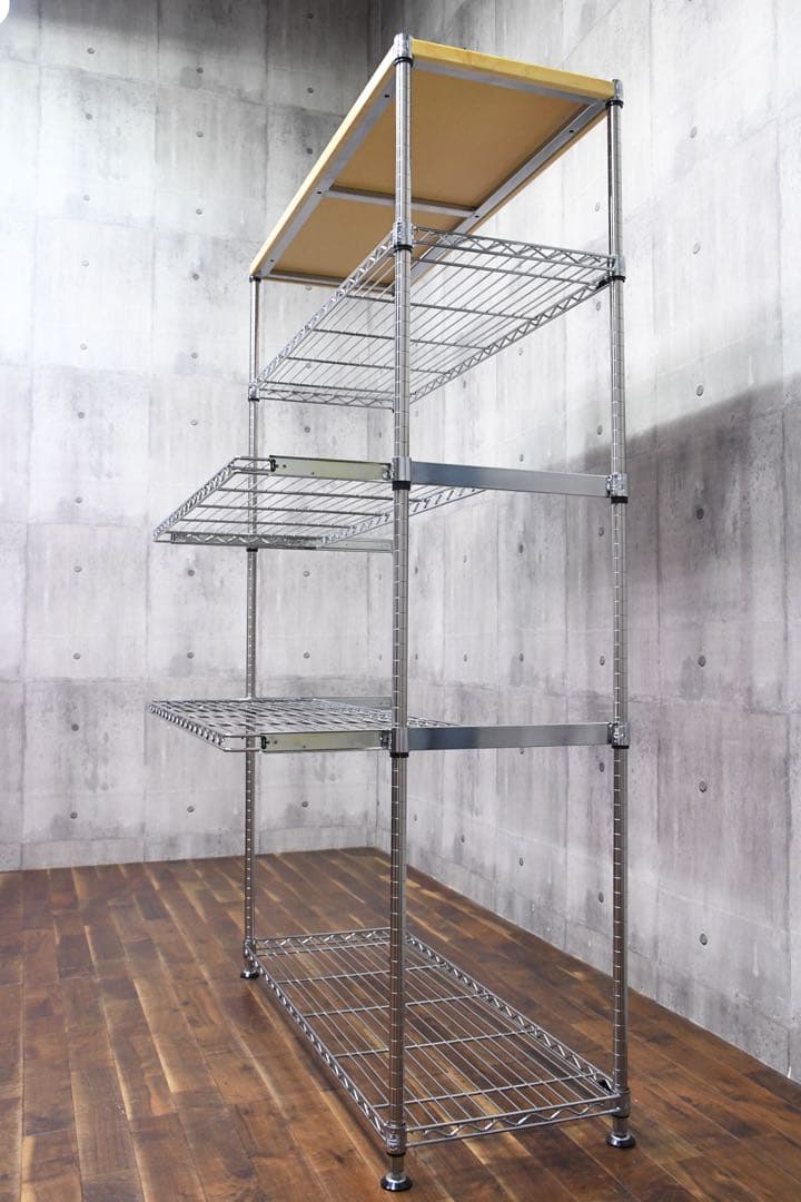 EIK57 ホームエレクター 5段 ワイヤーシェルフ アクリル板4枚付 ラック