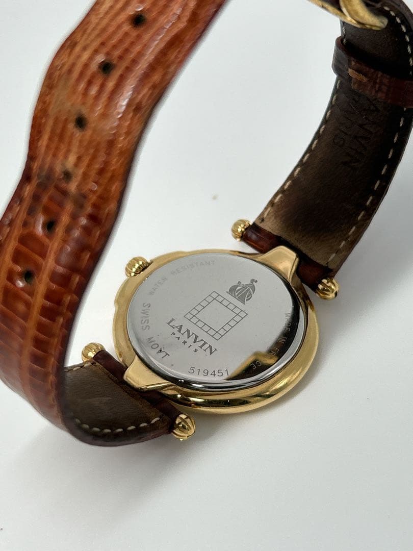 【新品電池/稼働】LANVIN レディース アナログ時計 ゴールド/ブラウン