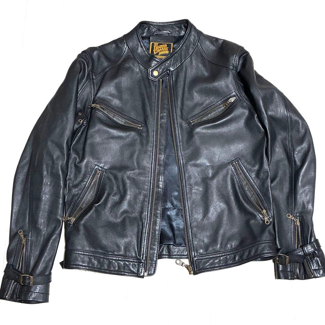 DEGNER 8SJ-1 レザージャケット シープレザー XL ブラック