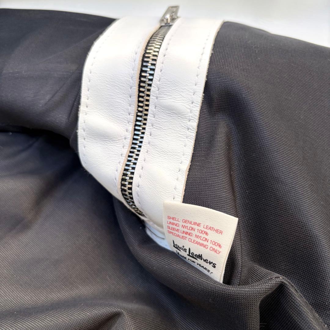 極美品 ルイスレザー ライトニング ホワイト ホースハイド タイトフィット36