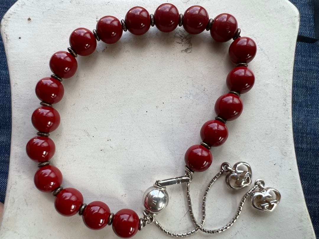 リ*ン様 GUCCI ウッドビーズ×silver925 ブレスレット