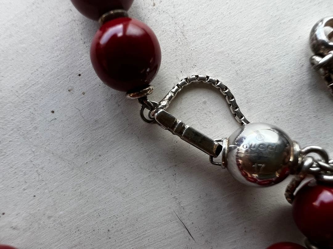 リ*ン様 GUCCI ウッドビーズ×silver925 ブレスレット