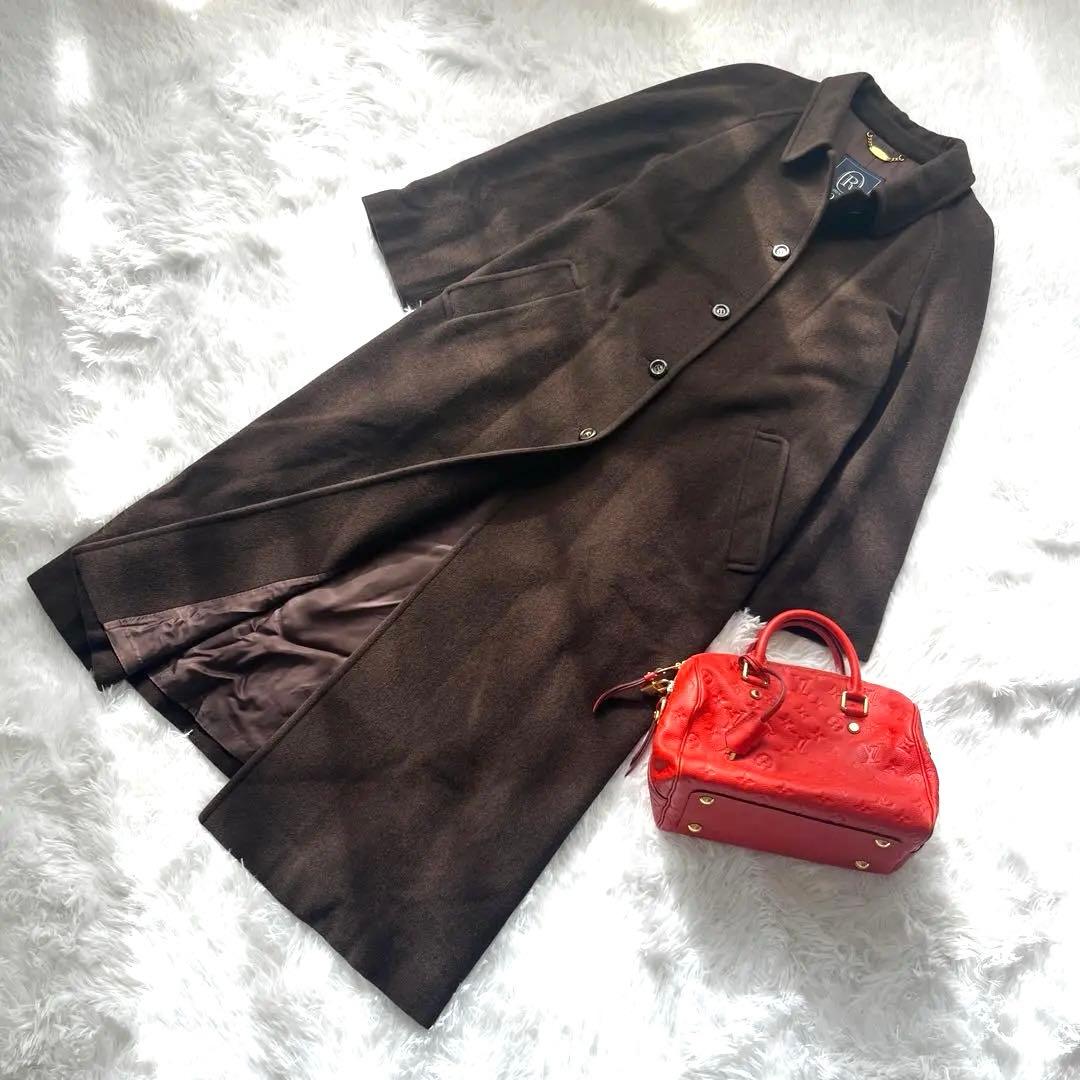 【極美品】ロペ　アンゴラ60%混　ロングコート　ブラウン マキシ丈