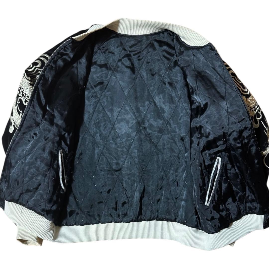 雰囲気抜群 SCRIPT 別珍 リバーシブル スカジャン 龍 ブラックMサイズ