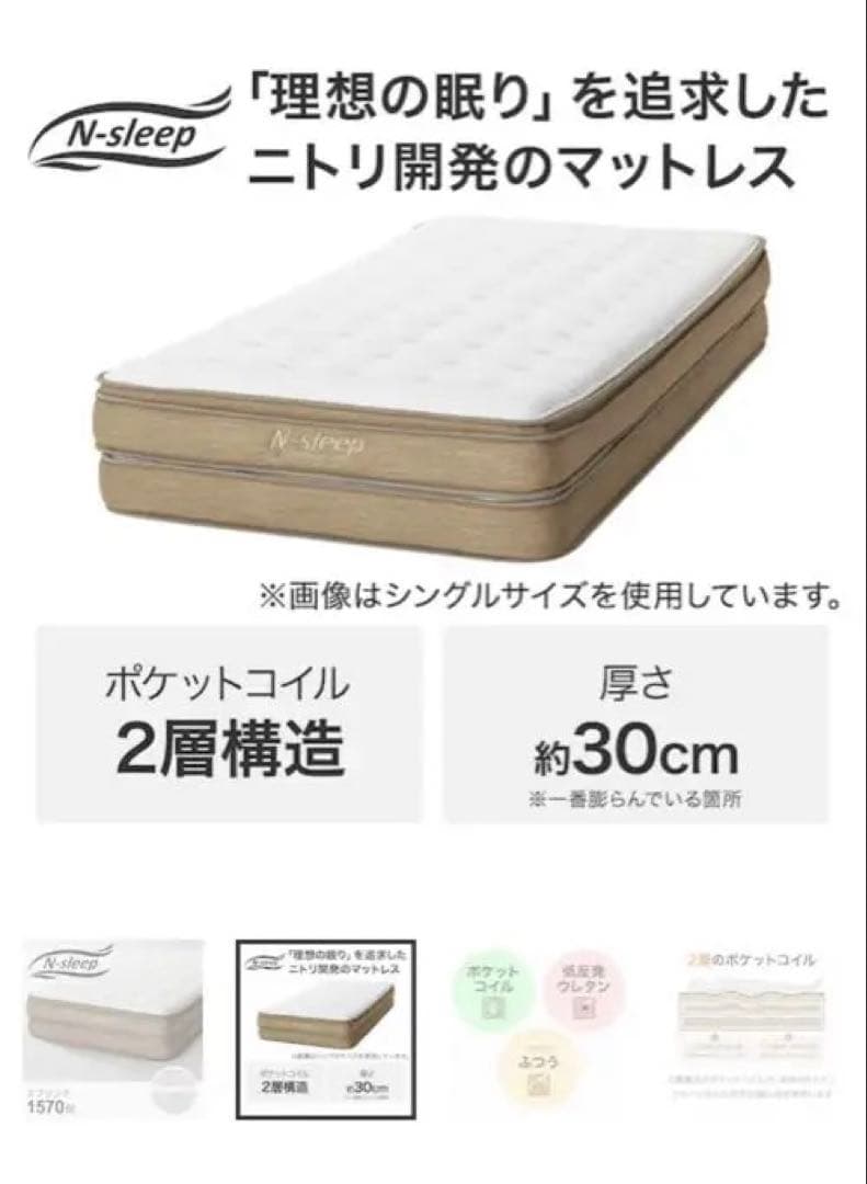 ニトリ ダブルベッドフレーム ＋ マットレス
