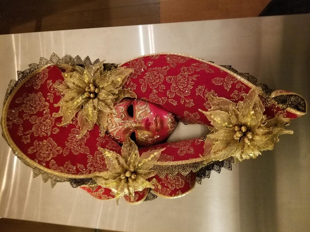 ベネチアンマスク Ventaglio Lux Rosso