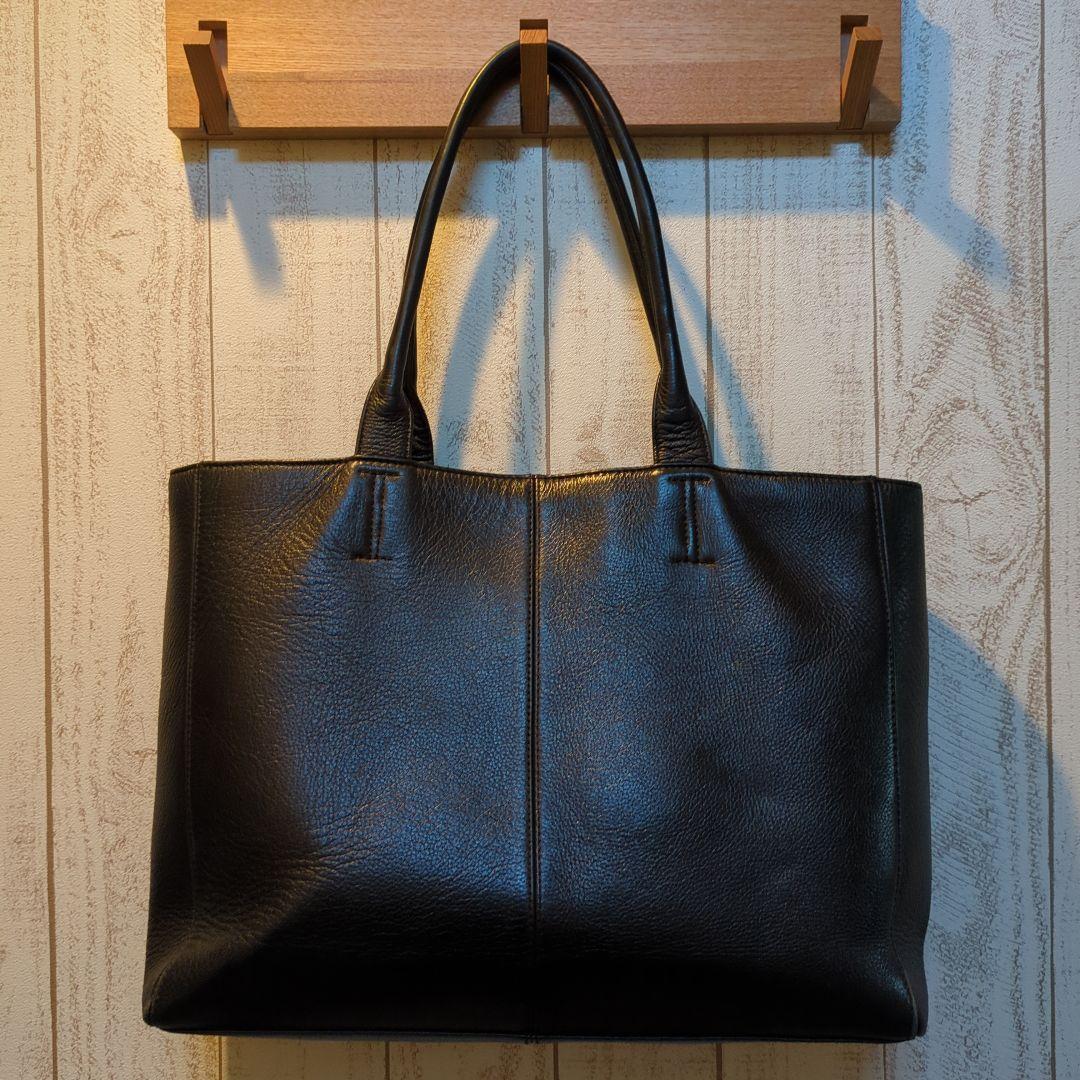 黒レザートートバッグ A4収納