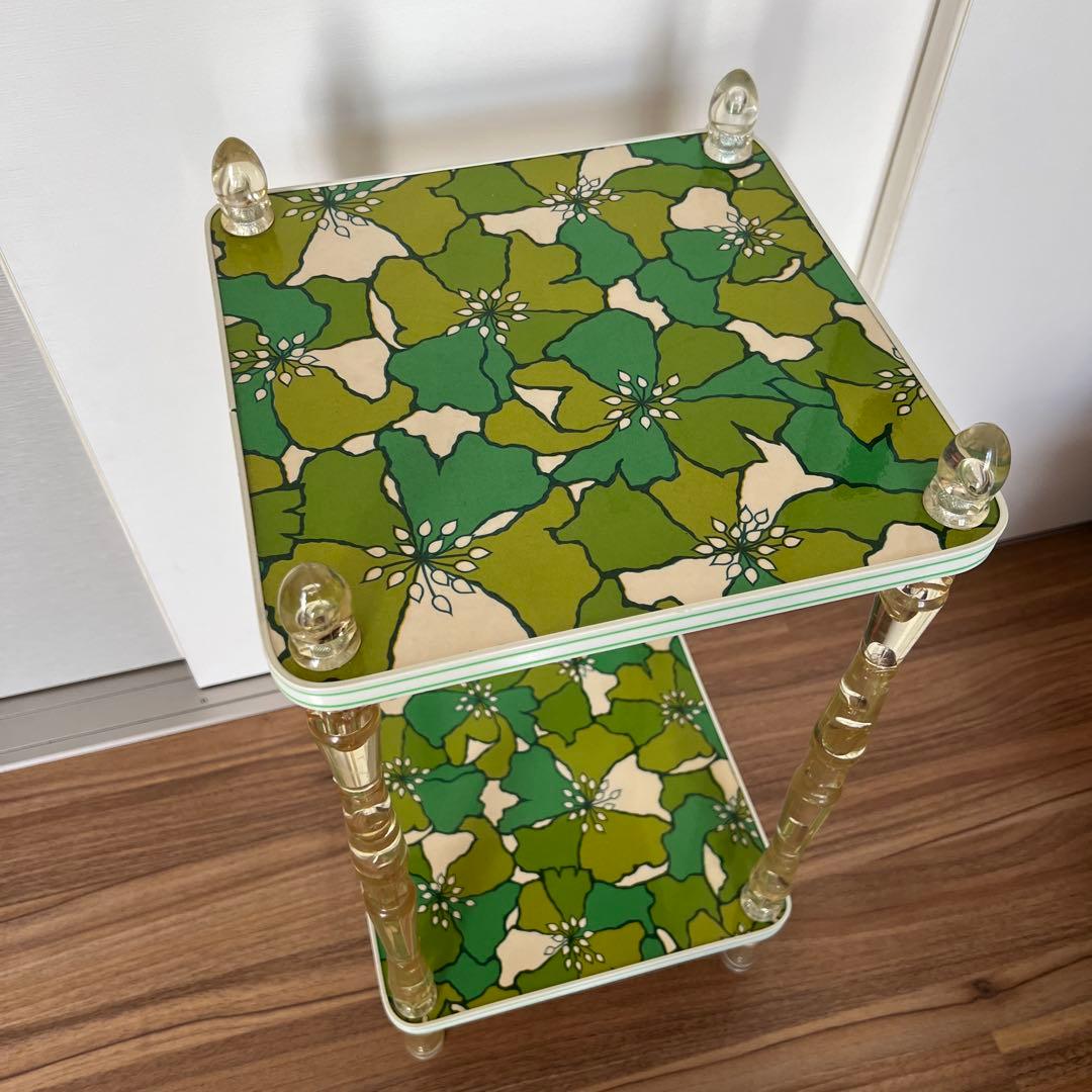 タイムセール‼︎ 昭和レトロ レトロポップ ワゴン　花柄　飾り棚　２段ラック　当時