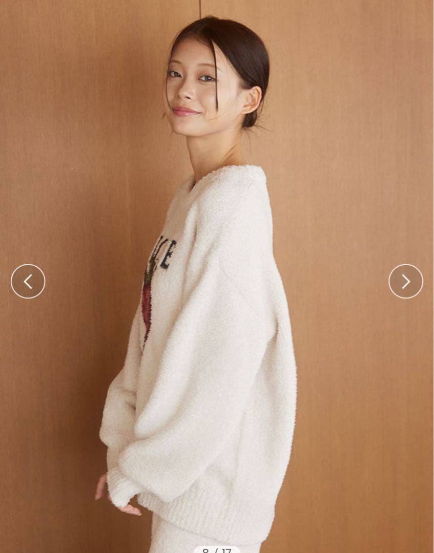 ジェラートピケ メランジストロベリージャガードプルオーバー&ロングパンツ