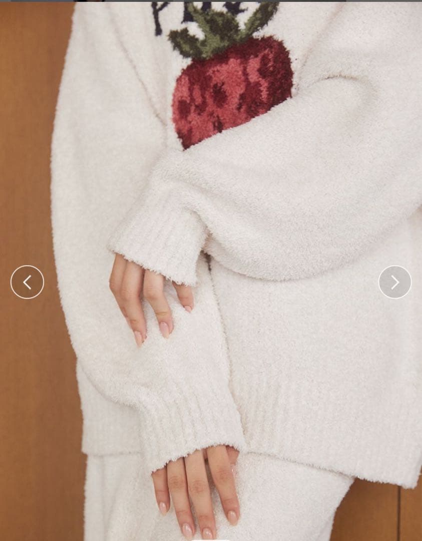 ジェラートピケ メランジストロベリージャガードプルオーバー&ロングパンツ