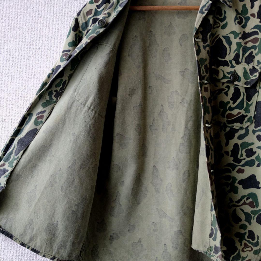 60s 70s ベオガムカモ ダックハンターカモ ミリタリー シャツ US36程