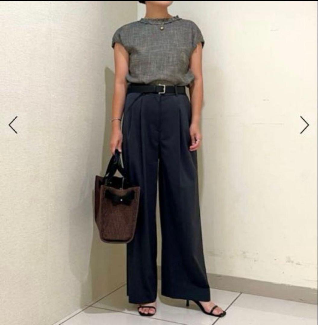 Ballsey ポリエステルレーヨンカラミ フレンチスリーブブラウス