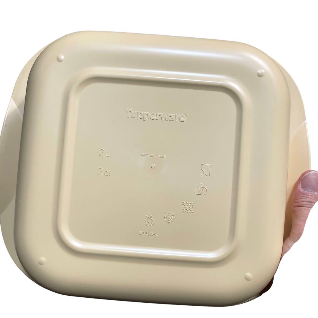 タッパーウェア　オーブンウェーブ　角型（大）イエロー　2個セット