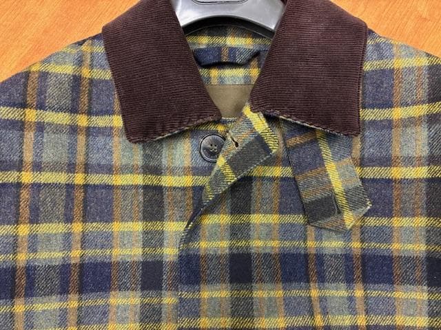【美品】MACKINTOSH ゴム引きステンカラーコート チェック柄