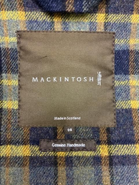 【美品】MACKINTOSH ゴム引きステンカラーコート チェック柄