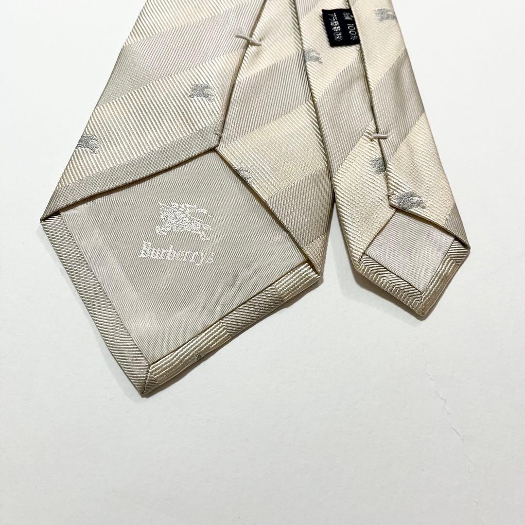 激レア★【美品】バーバリー ネクタイ ホースロゴ×ストライプ柄 シルク100%