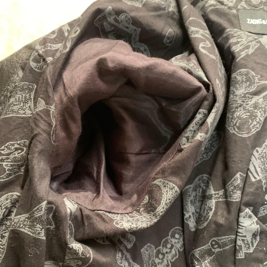 ✨美品✨ ZADIG&VOLTAIRE カウレザー ダブルライダース 星刺繍 黒