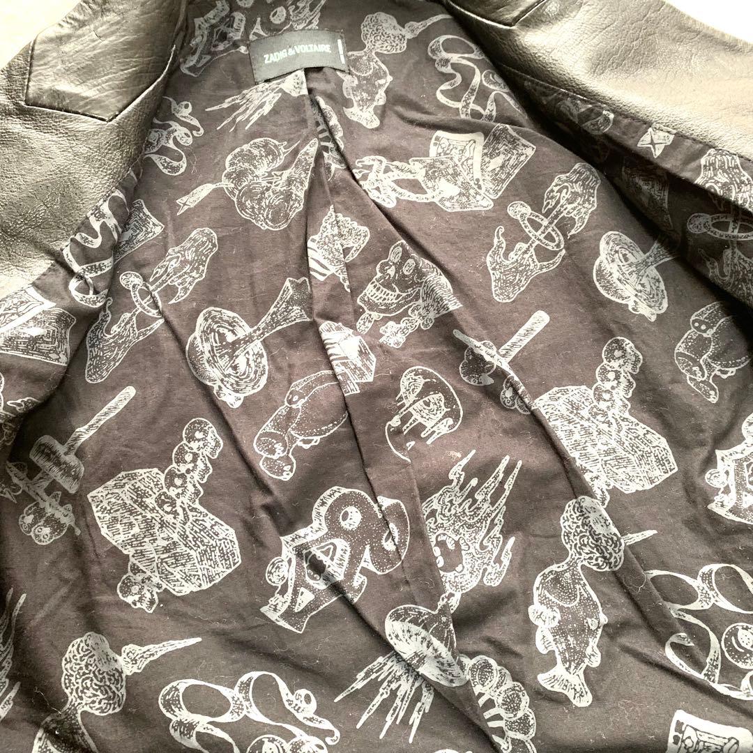 ✨美品✨ ZADIG&VOLTAIRE カウレザー ダブルライダース 星刺繍 黒