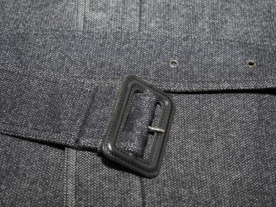 HERNO ヘルノ ベルト付きヘリンボーン中綿比翼コート48