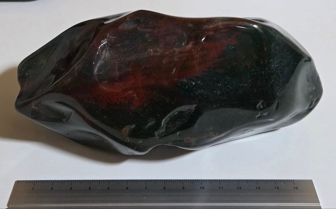 ジャスパー　緑碧玉　赤碧玉　磨き石　1574g　W180×D77×H84mm