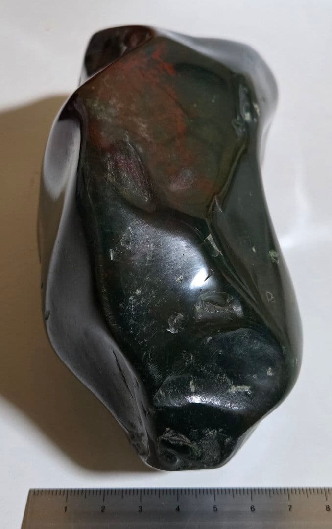 ジャスパー　緑碧玉　赤碧玉　磨き石　1574g　W180×D77×H84mm