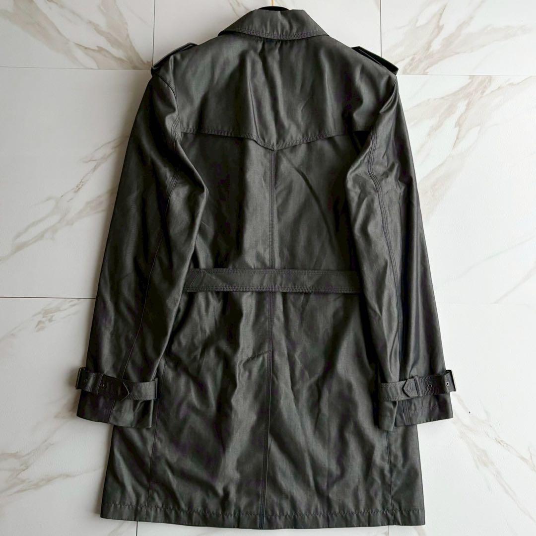 美品◆バーバリーブラックレーベル ライナー ベルト付 トレンチコート 光沢 XL