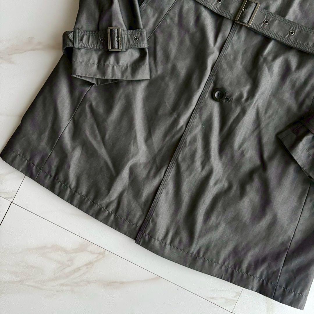 美品◆バーバリーブラックレーベル ライナー ベルト付 トレンチコート 光沢 XL