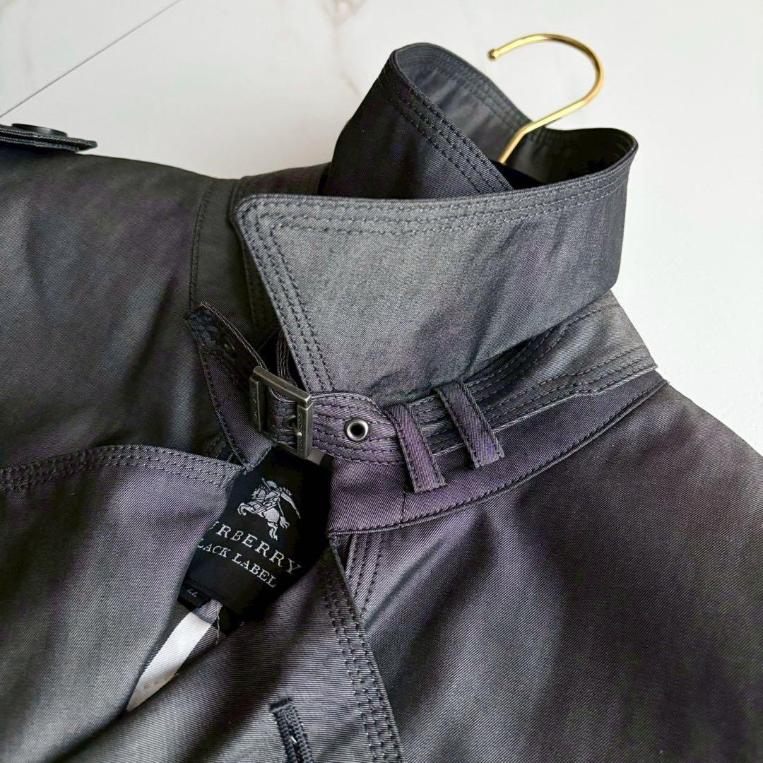 美品◆バーバリーブラックレーベル ライナー ベルト付 トレンチコート 光沢 XL