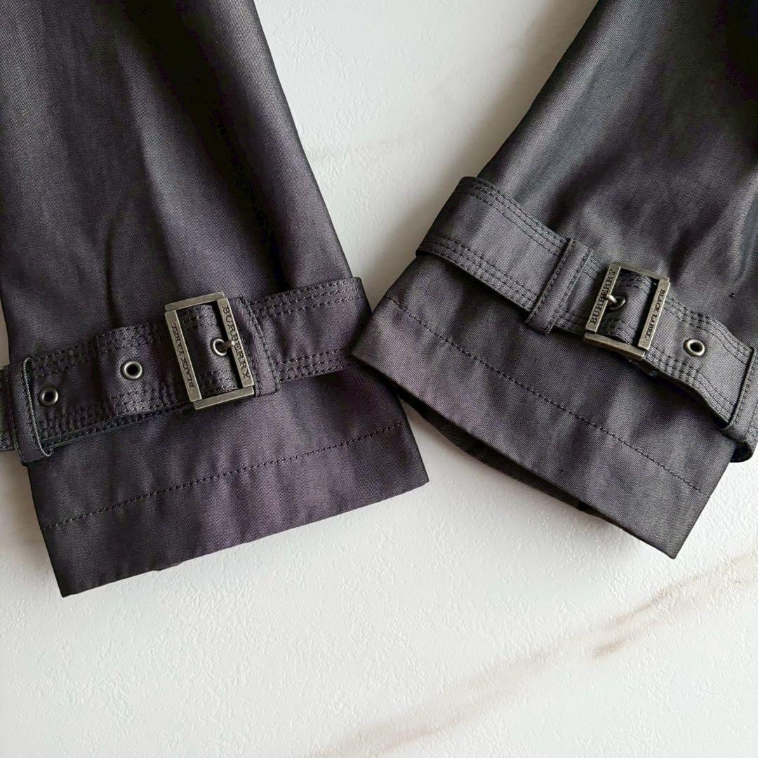 美品◆バーバリーブラックレーベル ライナー ベルト付 トレンチコート 光沢 XL