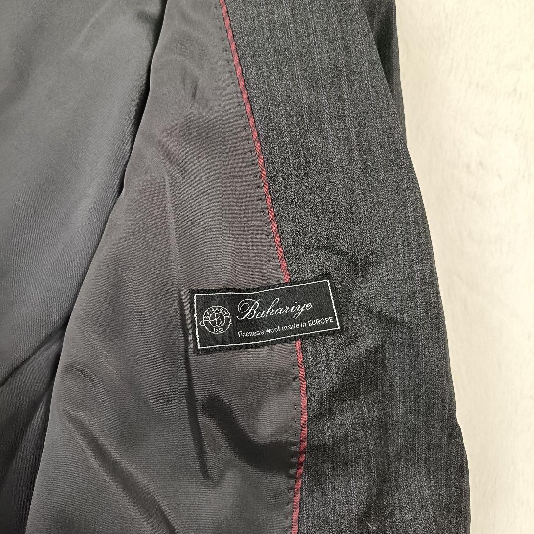 未使用級☆23区 パンツスーツ セットアップダークグレー ストライプ サイズ44